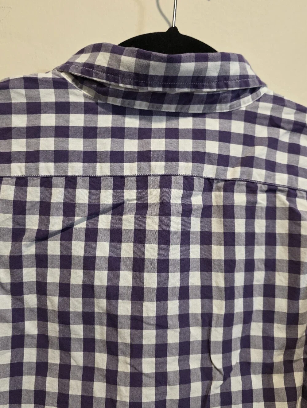 J. Crew Men’s Purple and White Gingham Button-Down Shirt